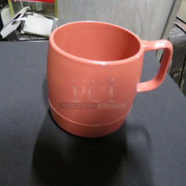One new Dinex 8oz Classic Poly Coffee Cup, model #DX119756, in red. Perfect condition, ideal for catering or food service.