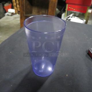 Set of 21 Winco 12oz blue tumblers, new condition, durable plastic construction, ideal for casual dining.