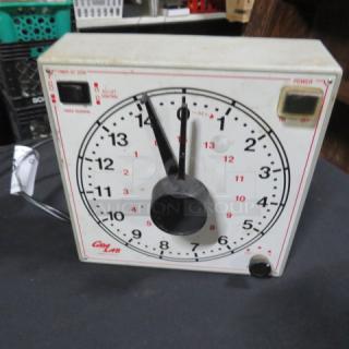 Gra Lab Model 172 timer, 120 Volt, with large dial and markings for precise time control; shows some wear.