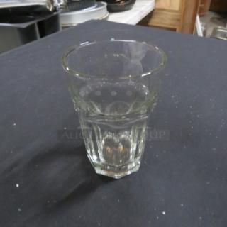 Clear cocktail/bar glass with a hexagonal base, good condition. No visible markings. Suitable for home or bar use.