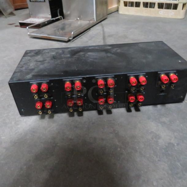 One Automatic Production AR1 108 multi-room speaker selection system, showing rear connections, in used condition.