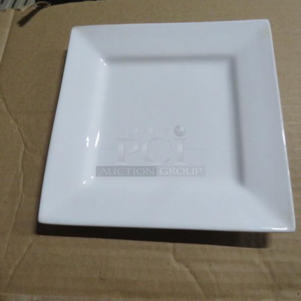 NEW Edward Don And Co square plate, 7.5x7.5 inches, pristine condition, sleek white design, model 6XBID.