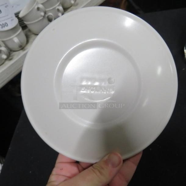 Evolution 6.5 Inch EVC-VII Plate, model 9XBID. White ceramic with embossed branding. Excellent condition.