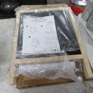 Magic Cabin Dry Erase/Chalkboard, new condition, includes assembly instructions, partially wrapped in protective packaging.