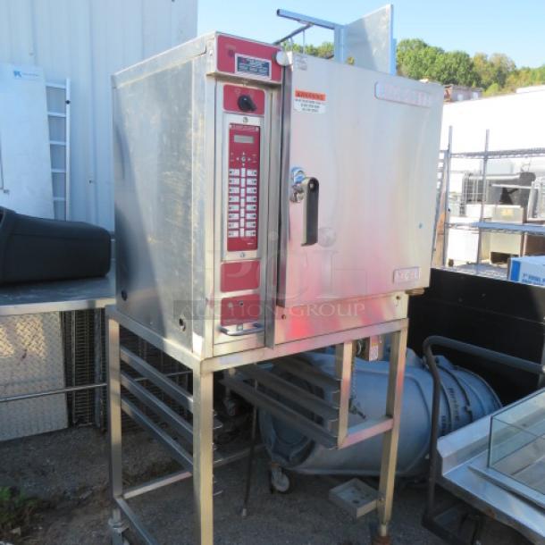 Blodgett XCEL Convection Oven, Model XL50EC, on stand with casters, 208V, 3-phase, unable to test, 32x35x69 inches.