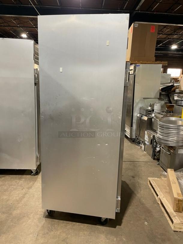Traulsen G-Series 2 Door Reach-In Refrigerator, Stainless Steel, Model G20010, on casters, Energy Star certified.