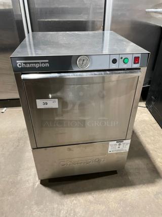 Champion UH100B-70 stainless steel high-temperature undercounter dishwasher, model UH100B70, 120-208/230V, 3 phase.