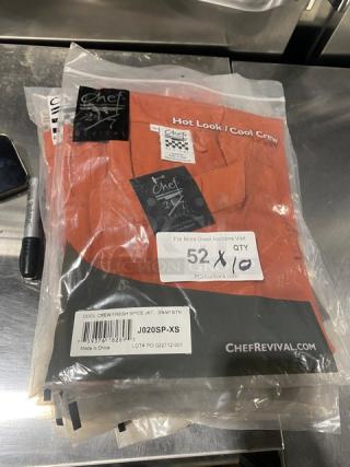BRAND NEW Chef Revival 24/7 Series J020SP-XS Red Spice Commercial Apparel, XS size, snap button, in original packaging.