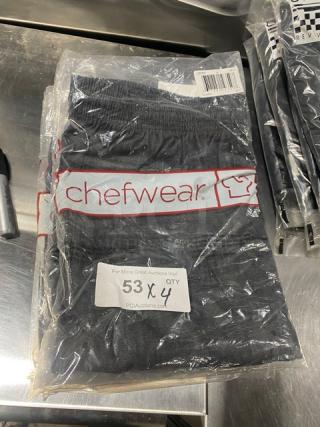 Brand new Chefwear CW211 gray XL chef pants in original packaging. Quantity of 4.