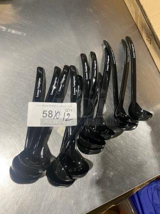 Carlisle Black 9.5" Lemon Vinaigrette Ladle, Model 02955979, brand new, set of 12, auction item.