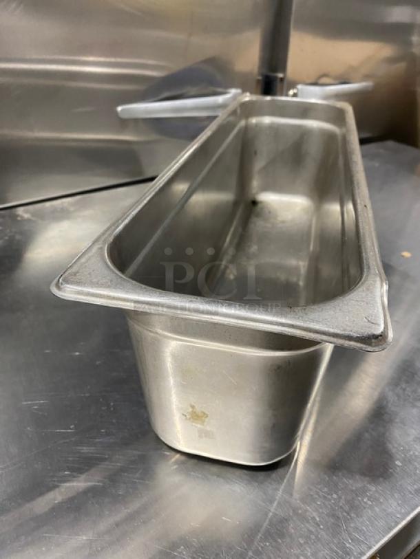 Don Commercial Stainless Steel Steamtable Pan, rectangular, slightly used, durable construction, ideal for hotels.