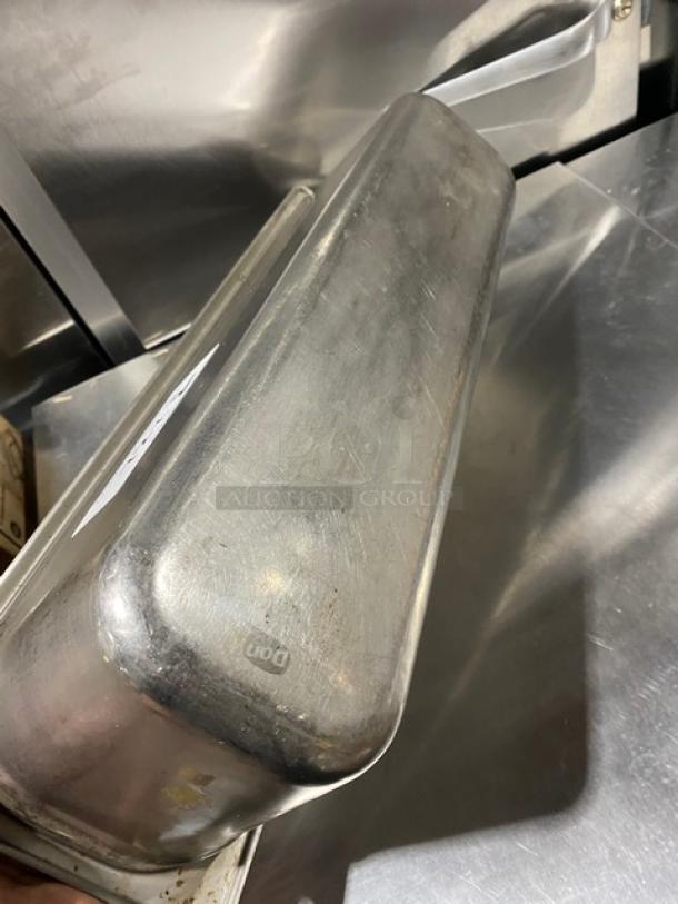 Don Commercial Stainless Steel Steamtable Pan, gently used, features brand marking. Ideal for hotel or catering use.