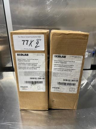 Brand new Ecolab Nexa Series No-Touch Wall-Mount Foam Hand Dispenser, Model 9202-1192, two units in original boxes.