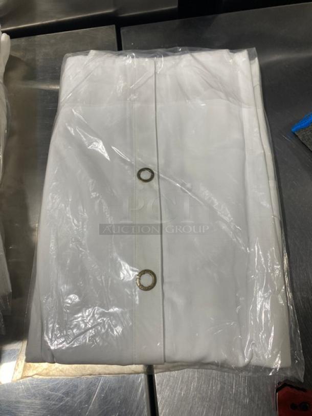 Brand new Chefwear CW5664CW40 white chef top, XL size, packaged, pristine condition, with button details.
