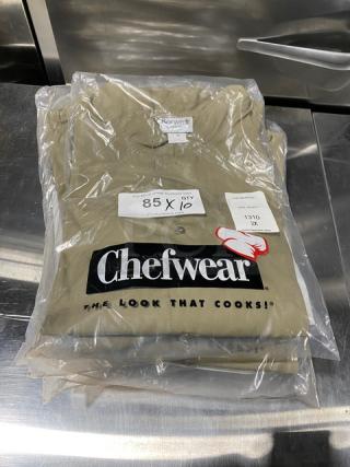 BRAND NEW Chefwear Barwear Series beige bar shirt, size 2X, Model 1310, polyester/cotton blend, in packaging.