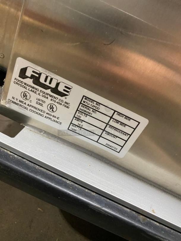 FWE Commercial Stainless Steel Dutch Door Holding Cabinet, Model MTU-12PDD, 12-Pan Capacity, with Moisture-Temp System.
