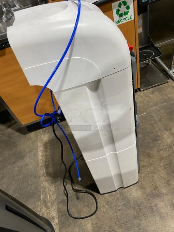 Cosmetal Connect23A electric water dispenser, free-standing, 115V, white, with blue and black cords, commercial use.