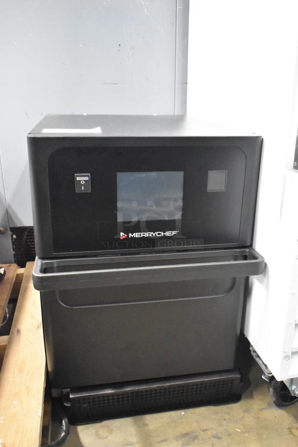 Brand new 2024 Merrychef eikon e1s high-speed cooking oven, metal, black finish, 208/240V, 1 phase, countertop design.