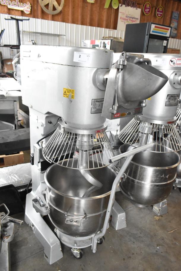 2022 Precision HD-60 60 Quart Mixer with bowl, dolly, guard, and attachments. 220V, 3-phase, excellent condition.