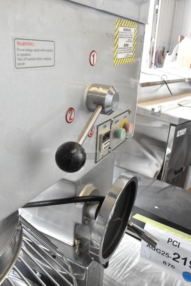 2022 Precision HD-60 60 Quart Dough Mixer, metal construction, includes mixing bowl, dolly, guard, Pelican head, 220V, 3 phase.