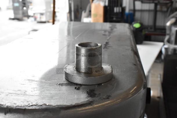 2022 Precision HD-60 60 Quart Dough Mixer detail, showing metal part and surface. Commercial-grade mixer feature.