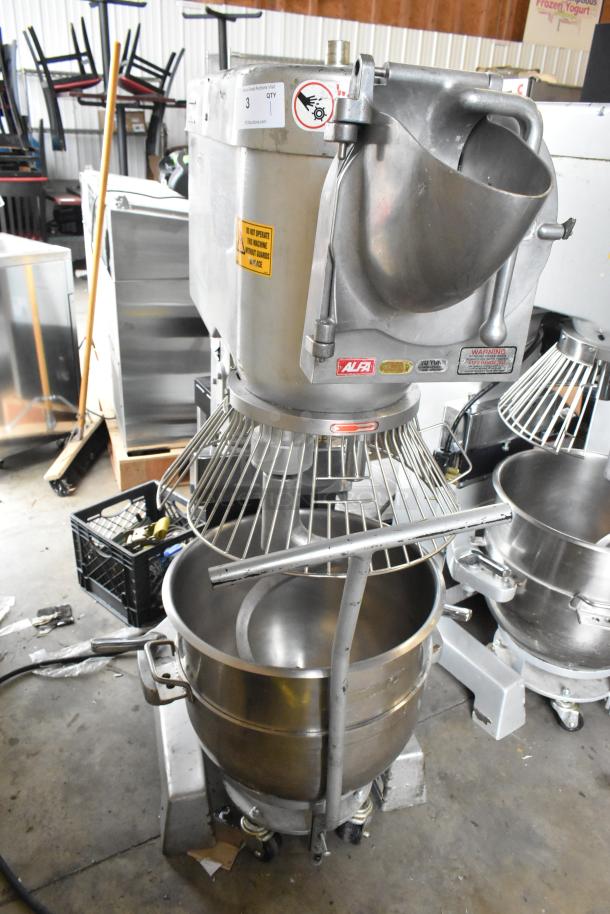 2021 Precision HD-60 60 Quart Dough Mixer with bowl, dolly, guard, Pelican head, and dough hook. 220V, 3-phase.