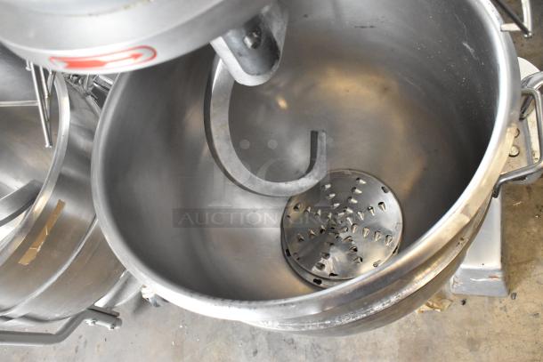 2020 Precision HD-60 commercial 60-quart dough mixer with mixing bowl, bowl guard, and dough hook attachment, 220V, 3 phase.