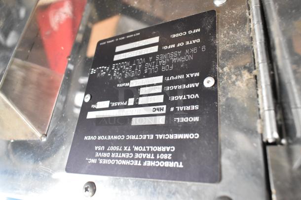 Turbochef HhC1618 stainless steel conveyor oven. Features a rapid-speed design, 208/240V, 1-phase electrical input.