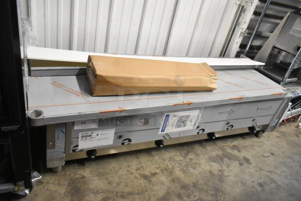 Advance Tabco SW-4E-120 Four Pan Electric Hot Food Table, brand new, with undershelf, visible labels, minor scratches.