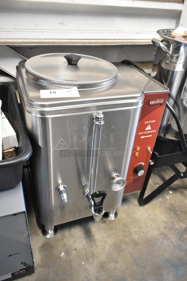BRAND NEW 2025 Avantco 177HWD10D stainless steel 10-gallon hot water dispenser, 208/240V, 1 phase, commercial use.