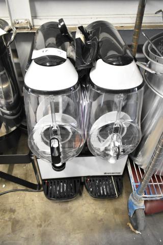 Brand new Stoelting SCBF128-37 double frozen beverage machine, 2.6-gallon capacity, 115 volts, scratch and dent condition.