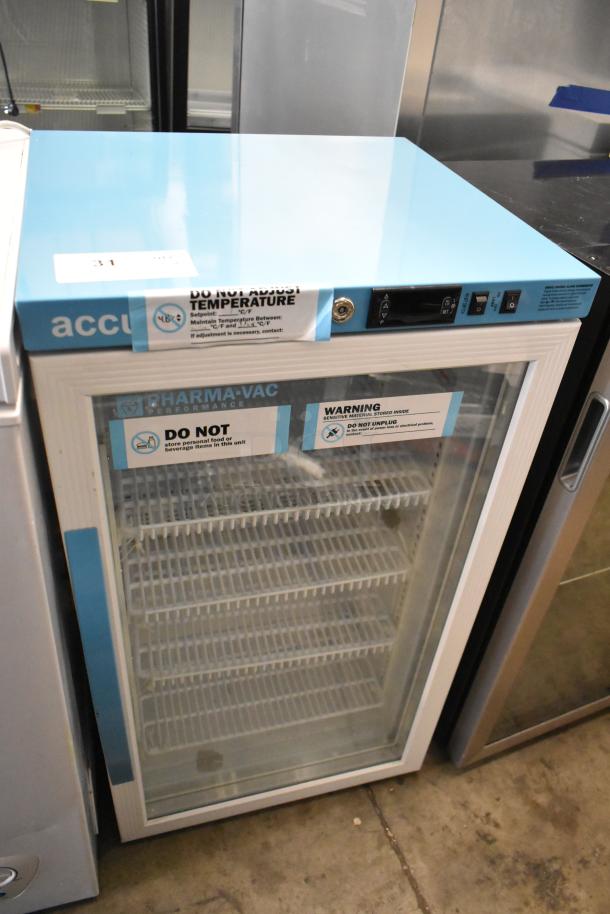 Two metal mini cooler merchandisers, models Accucold ARG3PV and Arctic King ARV115B1AST, 115 volts, 1 phase.