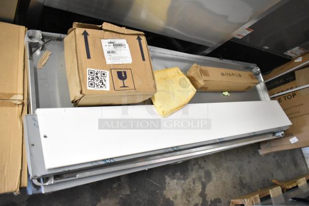 Brand new 2025 Advance Tabco HF-4E-240 stainless steel commercial four pan electric steam table with undershelf, 208/240V, 1 phase.