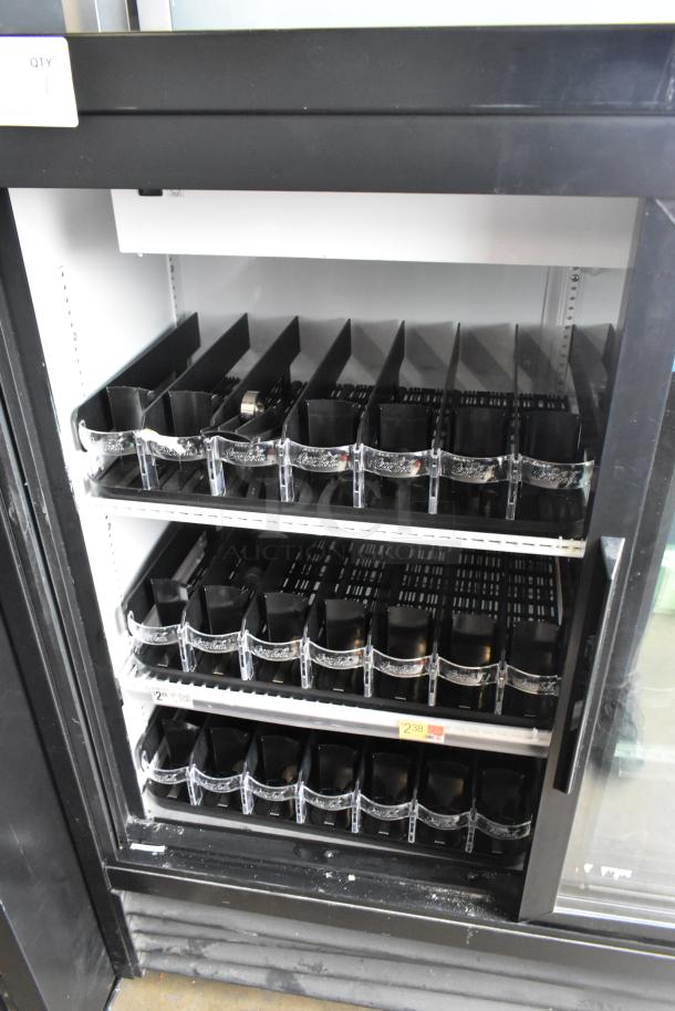 2019 True GDM-41SL-48-HC-LD 2-door cooler merchandiser with poly-coated racks, metal finish, 115V, 1 phase.