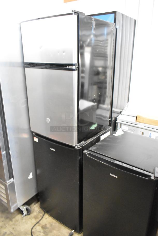 Three mini coolers: General Electric GDE03GLKBLR and two Galanz GL35BK models, 115V, 1-phase. Black and silver finish.