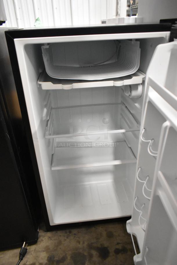 3 Mini Coolers: 1 General Electric GDE03GLKBLR, 2 Galanz GL35BK. 115V, 1 Phase. Clean condition, interior shelves visible.