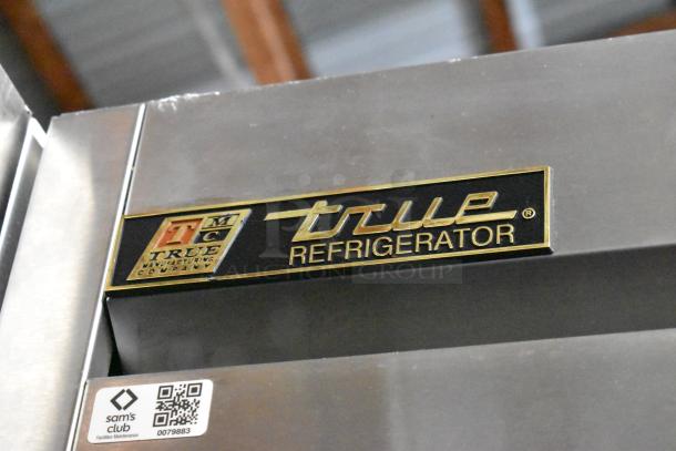 True T-35 Stainless Steel Commercial Cooler, 2-door, featuring poly-coated racks, on commercial casters. 115 Volts, 1 Phase.