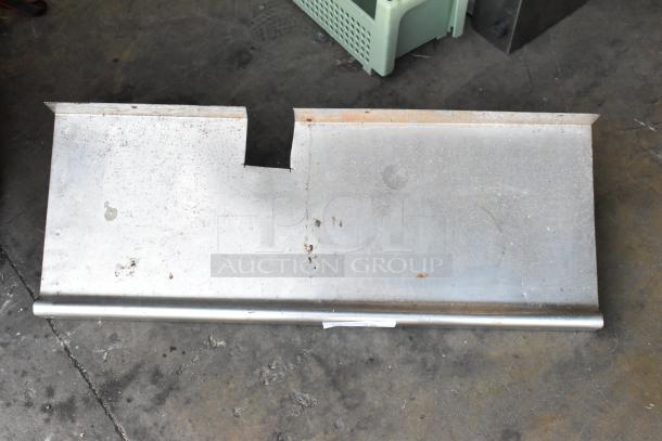 Lot with metal wall mount shelf, showing wear; includes metal frame and two poly silverware caddies.