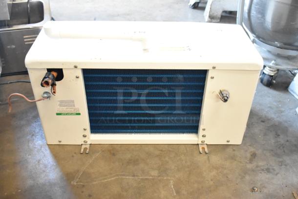 Turbo Air ADR068AM metal commercial evaporator fan for walk-in box, 115V, 1 phase, visible wiring, moderate wear.