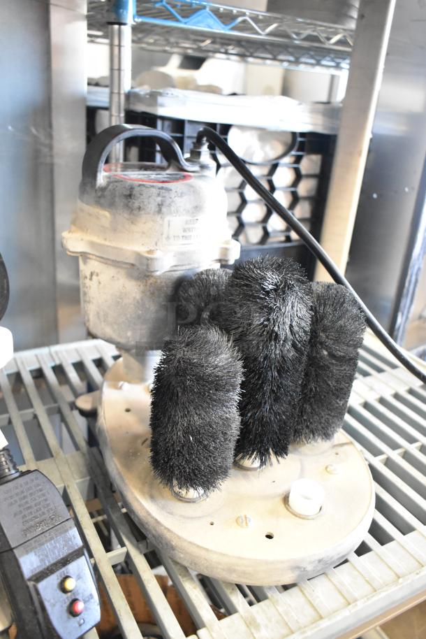 Bar Maid electric glass washer with multiple brushes, 115 volts, 1 phase, showing wear, ideal for efficient cleaning.