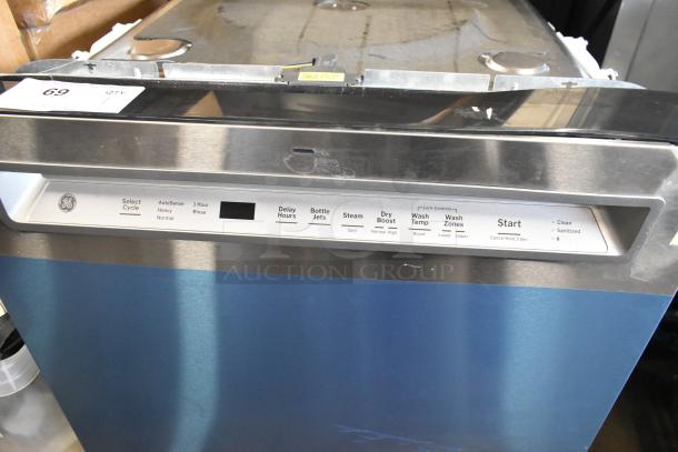 BRAND NEW General Electric GE GDF670SYV1FS stainless steel undercounter dishwasher, 115V, 1 Phase, visible control panel.