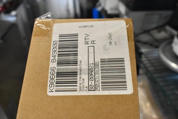 Tier lot box with barcode and label for Sabatier interchangeable blade for potato ricer; includes stackable storage drawers.