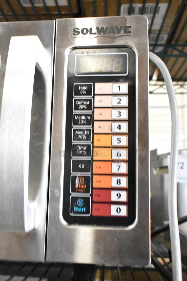 2024 Solwave 180MW1000SS Stainless Steel Commercial Microwave, 120V, 1 Phase, features keypad and multiple settings.
