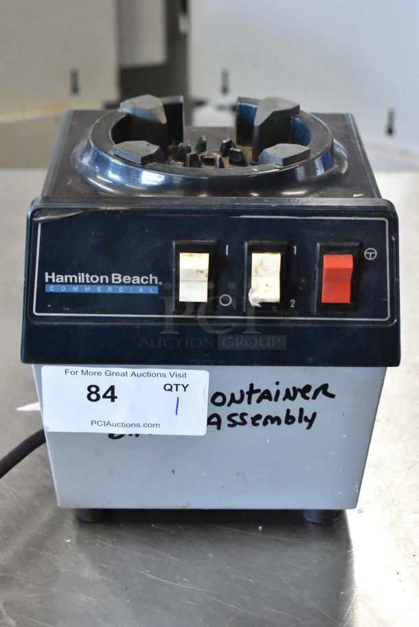 Hamilton Beach 990 Countertop Blender missing lid, 115 volts, noted "Commercial" on front, used condition.