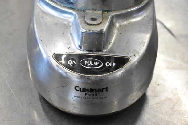 Cuisinart Prep 9 blender base, 115 volts, 1 phase, in used condition with visible wear. Markings: "ON," "PULSE," "OFF."