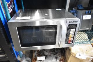 2024 Solwave 180MW1000SS stainless steel commercial microwave oven, with control panel and digital display. Visible model label.