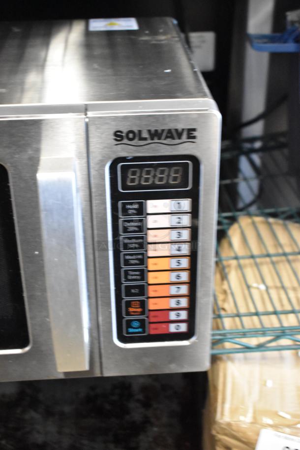 2024 Solwave 180MW1000SS stainless steel commercial countertop microwave oven, digital controls, excellent condition.