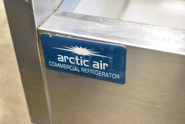 Arctic Air Stainless Steel Commercial Refrigerated Rail, missing lid, 115V, single phase. Arctic Air logo visible.