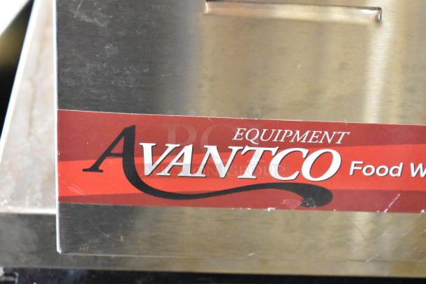 Avantco 177W43 stainless steel commercial countertop food warmer, 120 volts, 1 phase, showing red Avantco logo.