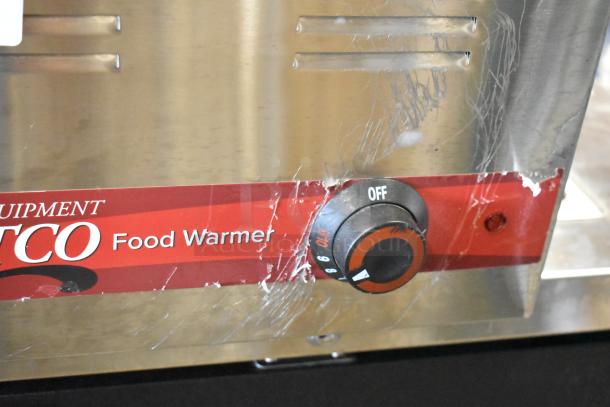 Avantco 177W43 Stainless Steel Food Warmer, shows some surface scratches, 120 Volts, temperature dial visible.